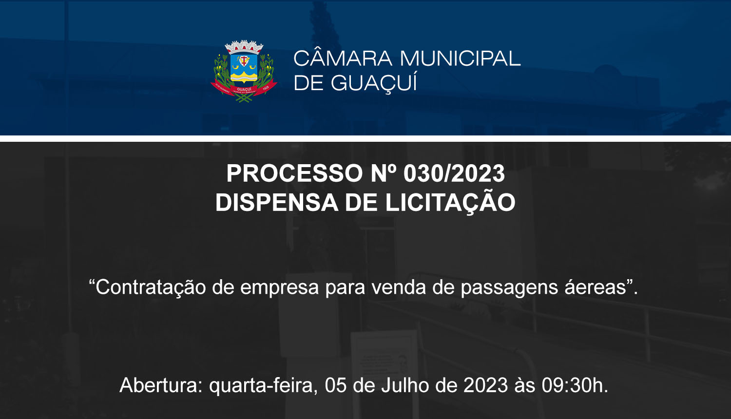 DISPENSA DE LICITAÇÃO.